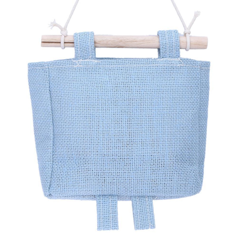 One Layer Pocket Canvas Storage Bag Back Door Wall Hanging Bag(Blue)