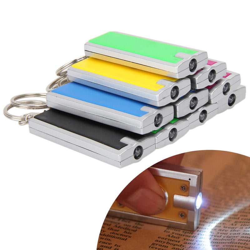10X Mini LED Light Torch Camping FlashLight Ring Key Chain Lamp Newly