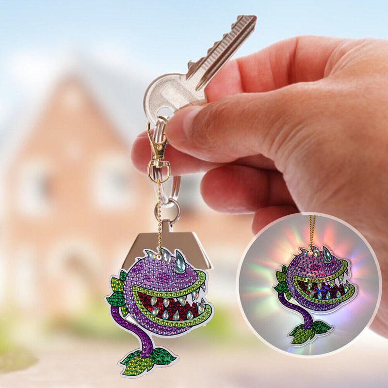 Cartoon Diamond Painting Keychain DIY Luminous Key Ring Pendant (DSK042) Newly