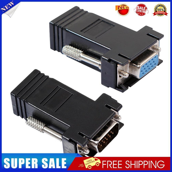 2pcs VGA Extender Female/Male to Lan Cat5e/6 RJ45 Ethernet Female Adapter