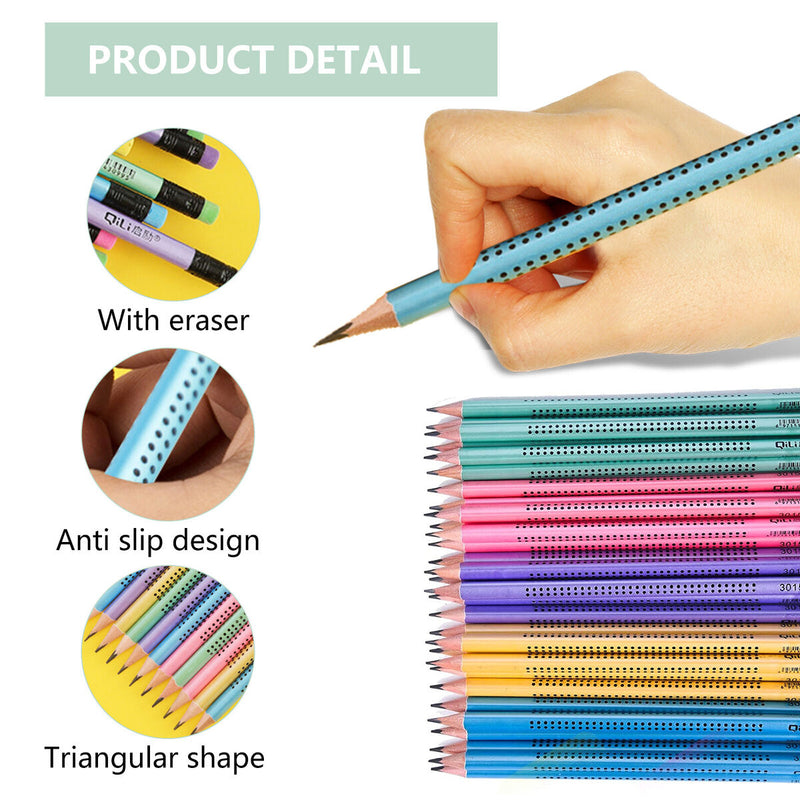HB Pencil with Eraser - Correcting Holding Posture Triangular Shape Rod