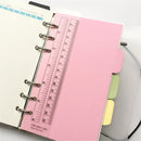 PVC Separator Bookmark Ruler 6 Holes Binder Notebook Rulers (A6 Transparent