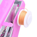 Mini Sewing Machines Portable Needlework Mending Handworking Tools (Pink)