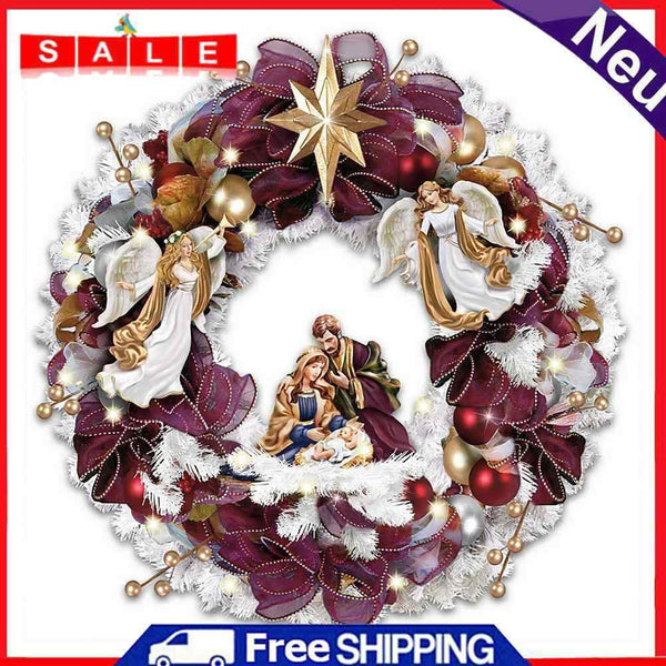 Oil Paint By Numbers Picture DIY Painting Wreath Flower Drawing on Canvas