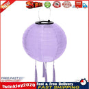 Solar Nylon Lantern Lamp Waterproof Hanging Light Festival Decor (Purple) Newly