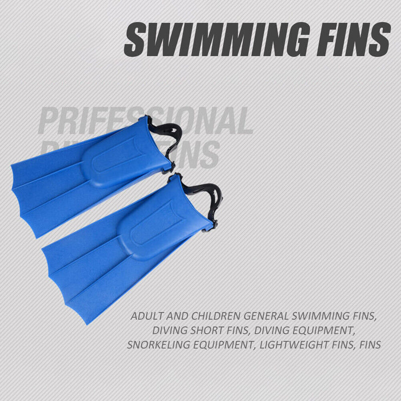 Blue Snorkeling Foot Flippers Child Short Ultra Light Swimming Fins (36-40)
