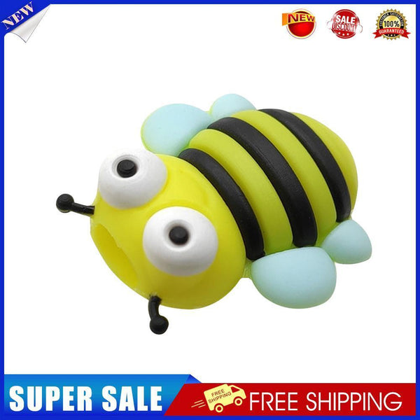 Cute Animal USB Data Cable Bites Protector Cord Wire Cable Winder (Bee)