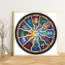 Partial Cross Stitch Art Paint 11CT Counted Moon Sun Embroidery Wall Orname