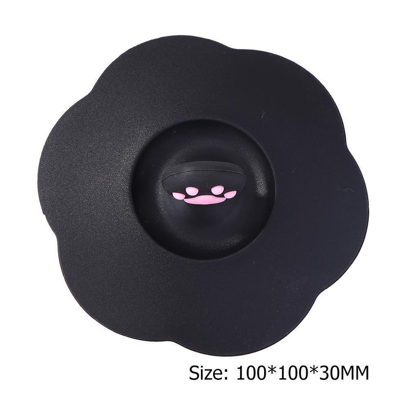 5 pcs Silicone Cup Cover Heat-resistant Leak Proof Cartoon Lid (Black Claw)