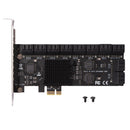 20 Port PCIE Expansion Card PCIe SATA 3.0 Riser Adapter 6Gbps for Desktop