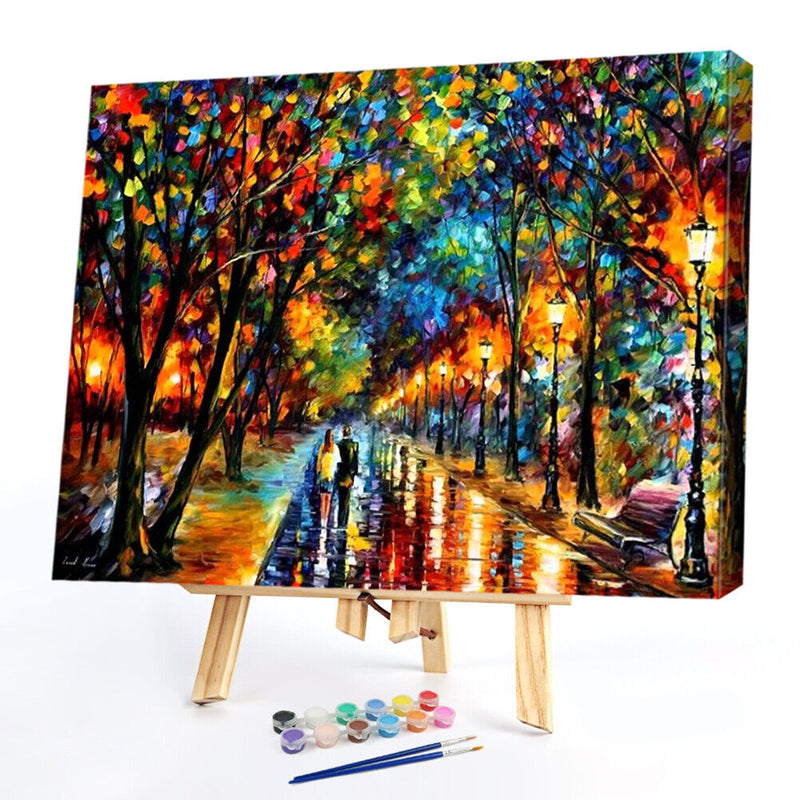 Painting By Numbers DIY Romantic Stroll Canvas Oil Art Picture Home Decor Kit