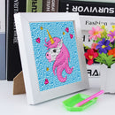 DIY Diamond Painting Beauty Pink Horse Cross Stitch Mosaic Embroidery with Frame