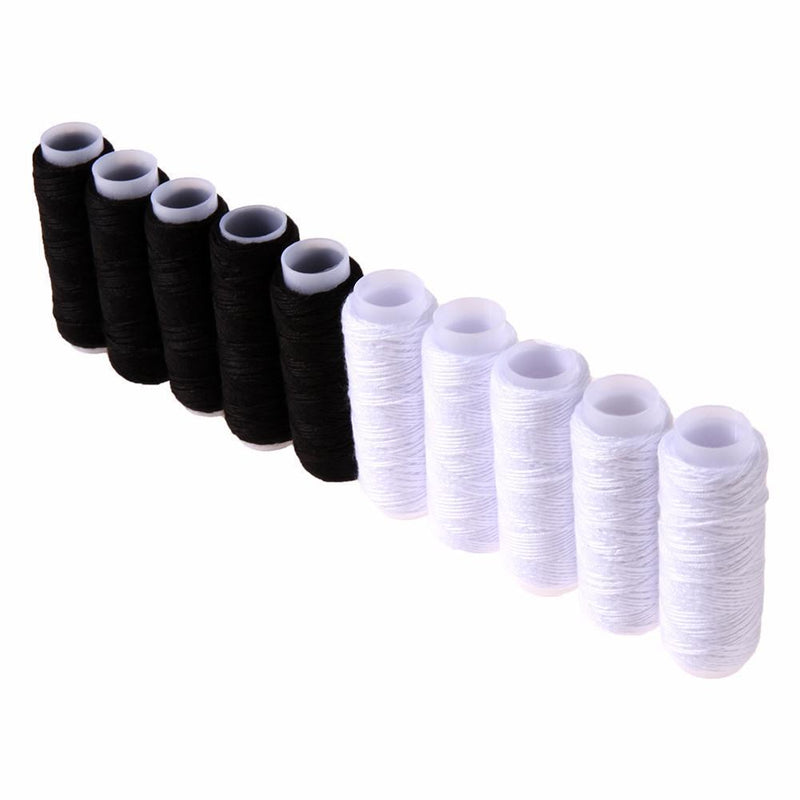 10PCS Polyester Sewing Thread White/Black Hand Quilting Embroidery Sewing Thread Yarn