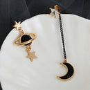 Korean Long Fashion Drop Dangle Earrings Star Moon Stud Earring Asymmetrical