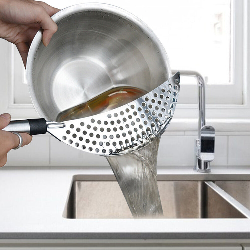 Stainless Steel Pot Strainer Slag Holder Drainer Water Filtering Sieve Tool