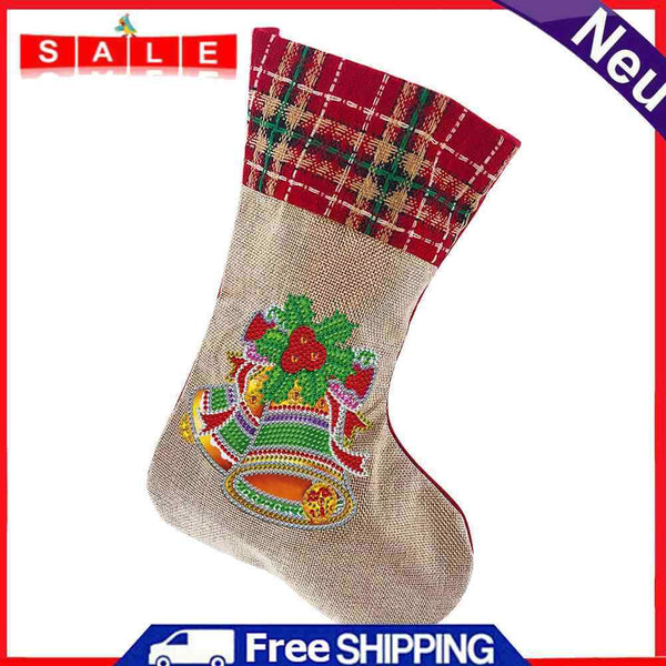 Xmas Decorative Rhinestone Sock 5D Diamond Painting Embroidery Craft Kid Gift