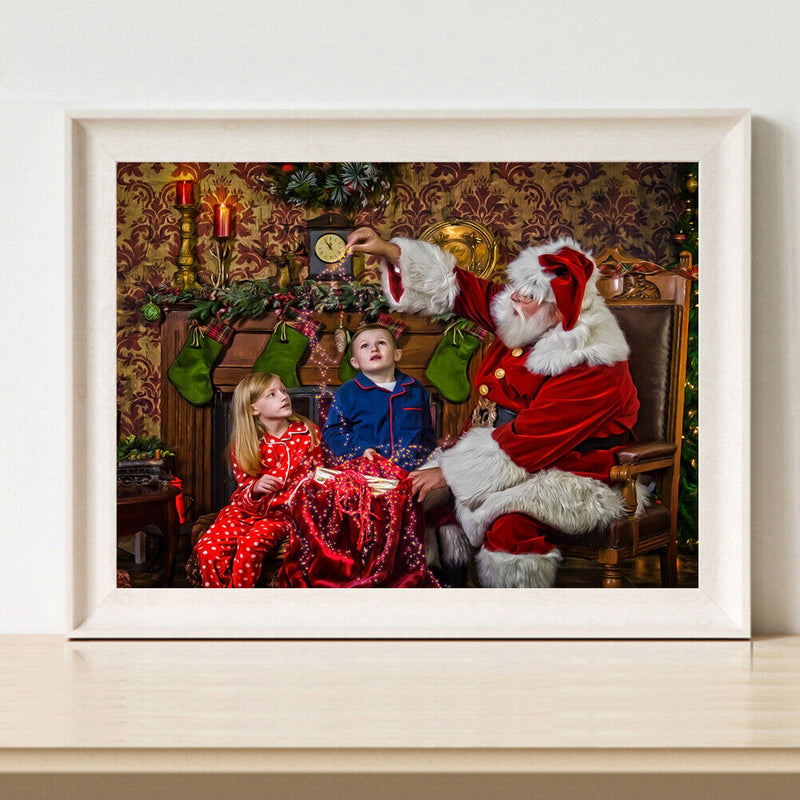 Santa Claus Oil Paint By Numbers Kits Canvas Christmas Drawing DIY Coloring Gift