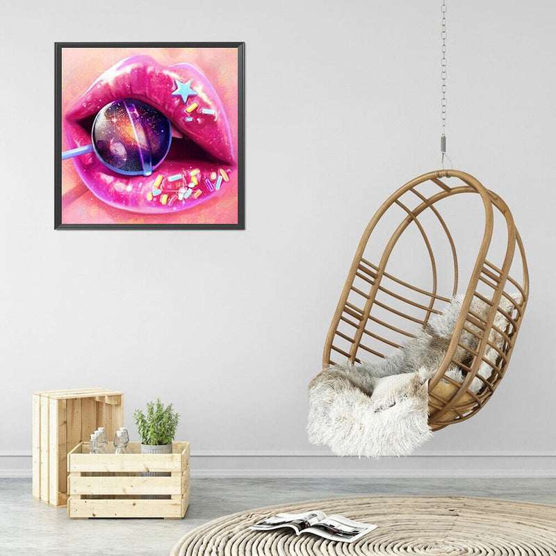 5D DIY Diamond Painting Kits Lip Art Full Round Drill Wall Decor Art Crafts