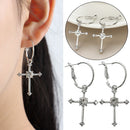 Banquet Diamante Cross Earrings Jewelry Party Accessories Stud Earrings Dangle