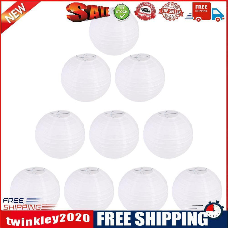 Chinese Paper Lanterns Outdoor Yard Party DIY Lamp Light Shell (20cm 10pcs)