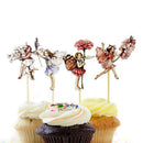 Birthday Fairy Girls Cake Topper Angel Sticks Flower Theme Cupcake Decoration