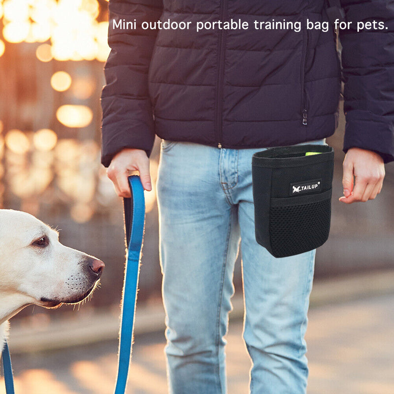 Portable Training Dog Snack Bags Oxford Outdoor Feed Storage Pouch (Black) Newly