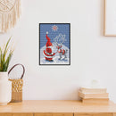 Santa and Elk 14CT Counted Embroidery DIY Full Cross Stitch Handmade Cotton Art