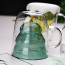 Transparent Glass Christmas Tree With Cover Water Bottle Milk Cup Creative Mug