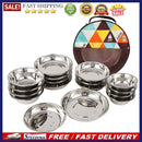 17x Outdoor Tableware Stainless Steel Plate Bowl for Barbecue Picnic Dinnerwa