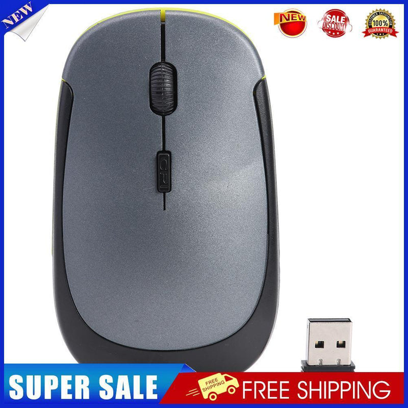 2.4G Wireless Mouse Optical 4 Button 1600DPI Mice w/USB Receiver (Grey)
