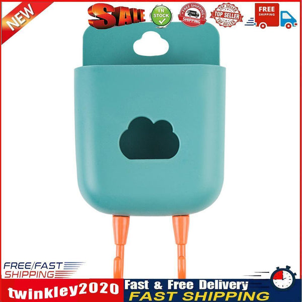 Phone Wall Mounted Holder Detachable Hook Plug Charging Organizer (Green) Newly
