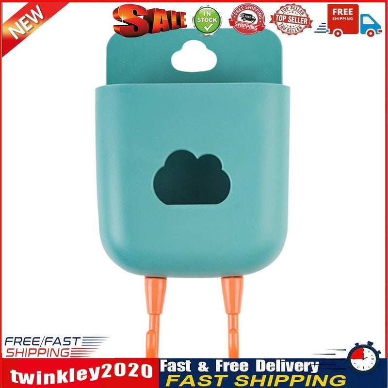 Phone Wall Mounted Holder Detachable Hook Plug Charging Organizer (Green) Newly