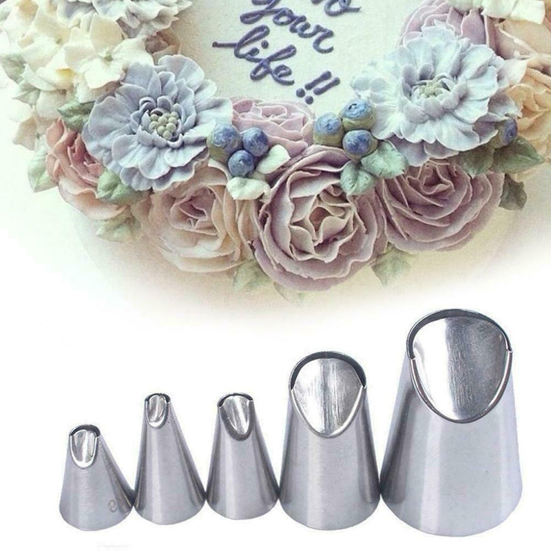 5Pcs/Set Russian Flower Icing Piping Nozzles Tip Pastry Cake DIY Tool F3T4