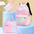 #A Tie Dye Ink Backpack Student Schoolbag Laptop Bookbag Three Piece Insulated