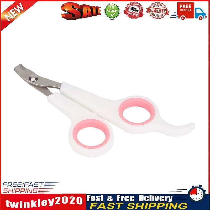 Pet Nail Toe Clipper Scissors Stainless Steel Dog Claw Cutter (White Pink) Newly