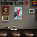 Welcome to Farm Metal Retro Tin Sign Art Wall Plate Iron Painting Home Poster