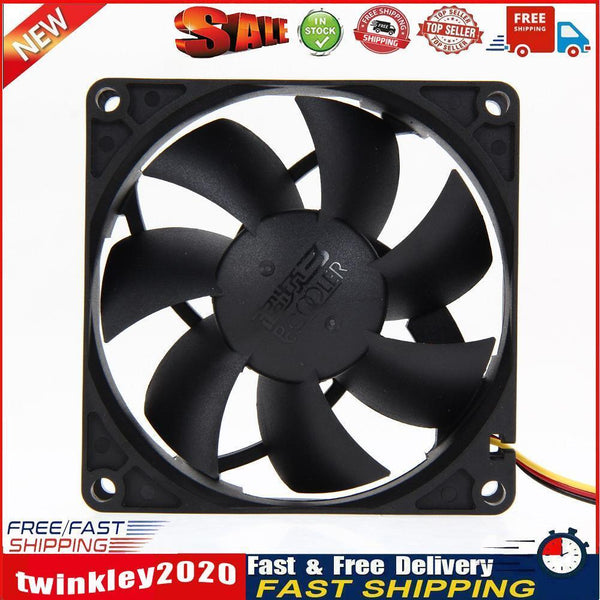 Mute 80mm Computer PC Case 3/4 Pin Cooling Fan with Screw Pad for PC CUP  Newly
