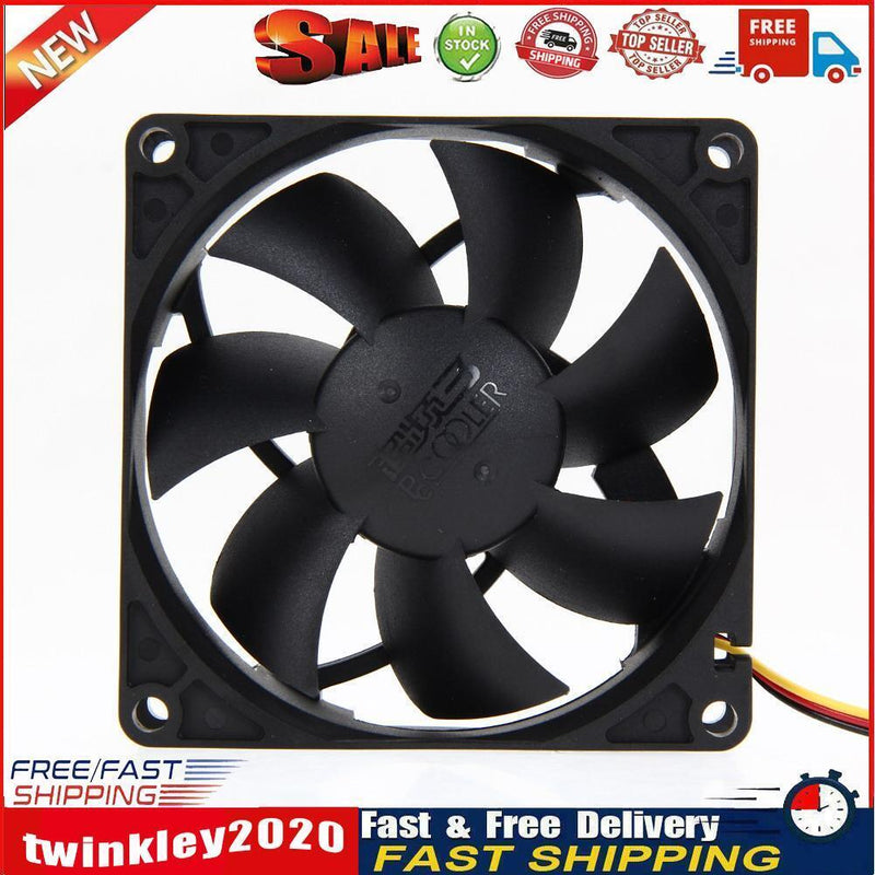Mute 80mm Computer PC Case 3/4 Pin Cooling Fan with Screw Pad for PC CUP  Newly