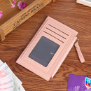 Korean Solid Color Wallet Female Mini Zipper Purse Card Holder Multi-slot Clu