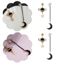 Korean Long Fashion Asymmetrical Stud Earring Drop Dangle Earrings Star Moon