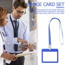 Double Sided ID Card Protector Waterproof Name Badge Holder (Dark Blue)
