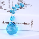 Crystal Glass Door Tassel Curtain Beads String Hanging Pendant Chain (Blue)