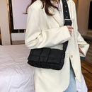 Women Nylon Cotton Padded Handbag Winter Warm Tote Bag Small Flap Tote Handbag