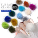 Magnetic Design Faux Fur Detachable Removable Nail Pom Balls Soft Fluffy