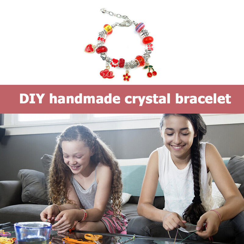 DIY Crystal Beads Charms Bracelets Women Handmade Pendant Bracelets Jewelry