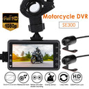 SE300 Motorcycle DVR Dash Cam 3 inch Screen Front+Rear View Motorcycle Camera