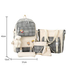 5pcs/set Aesthetic Backpacks Casual Shoulder Tote Bag Portable for Travel Office
