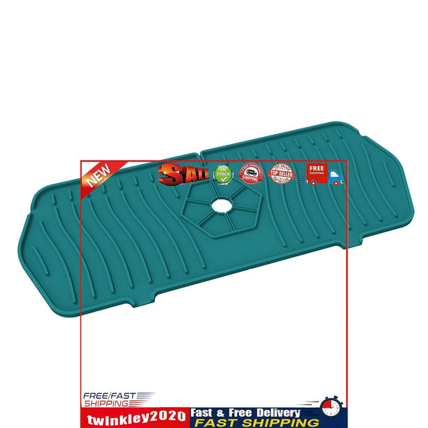 Kitchen Silicone Faucet Absorbent Mat Sink Water Splash Odor Guard (Green) Newly