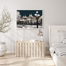 Hand Painted on Canvas DIY Castle in Snow Oil Paint By Numbers Drawing Kit Craft