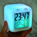 Alarm Clock 7Color Change LED Digital Glowing Modern Night Bedroom Light D6D4